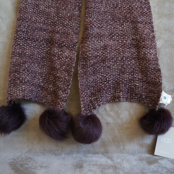 UGG QUATRO POM POM CASHMERE SCARF, 10" x 68" LONG - Picture 6 of 8